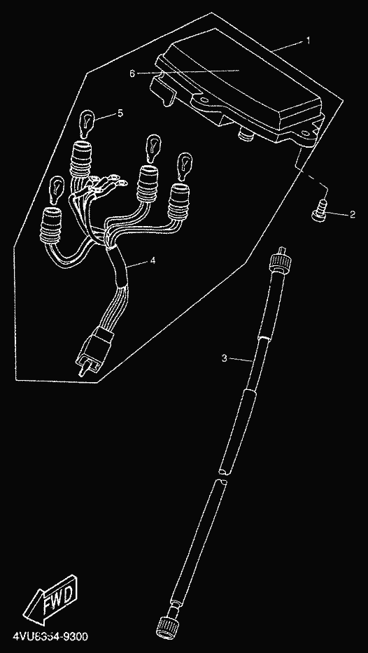 Vue éclatée COMPTEUR pour SCOOTER YAMAHA BW'S 50 1999 YAMAHA BLACK - 4VVV -  Pièces d’origine