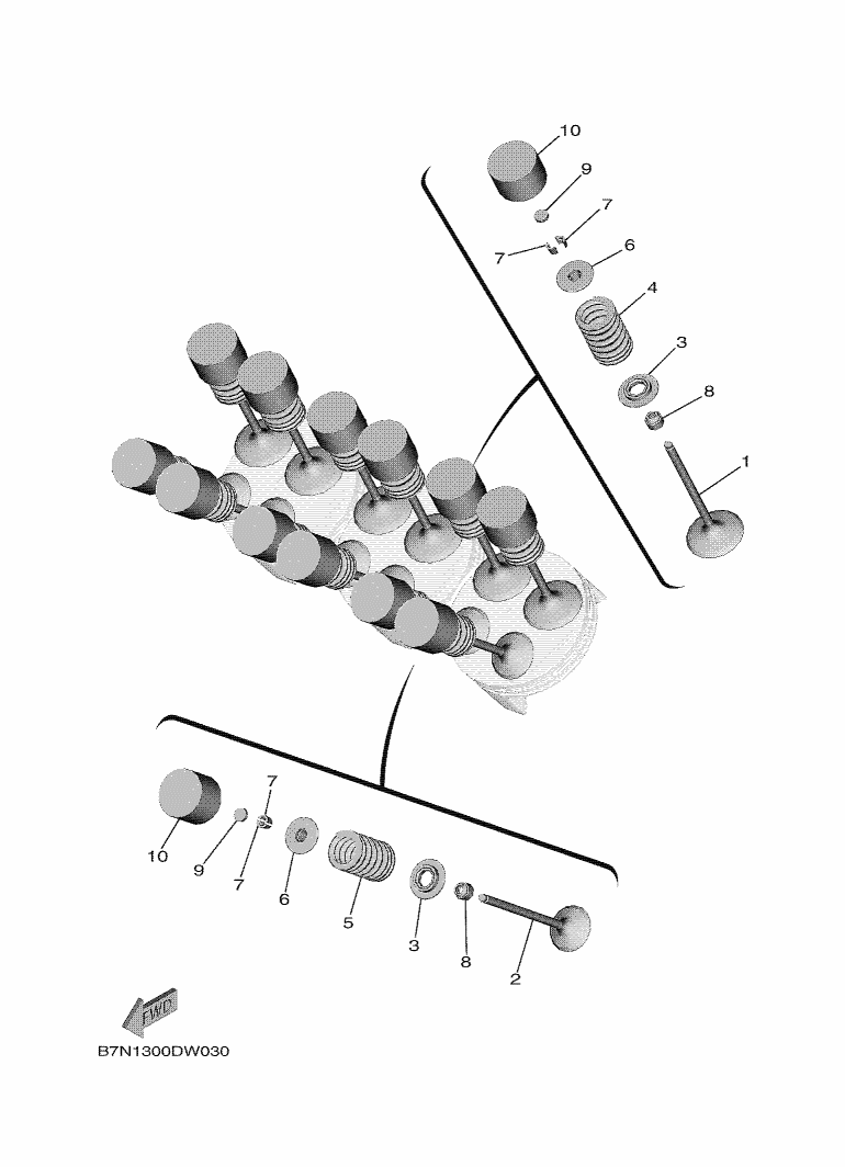 Vue éclatée SOUPAPE pour MOTO YAMAHA MT-09 SP 2021 BLACK METALLIC X - BAM1 -  Pièces d’origine